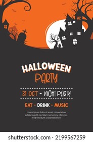 Halloween party invitations or greeting cards background. Halloween  illustration template for banner, poster, flyer, sale, and all design.