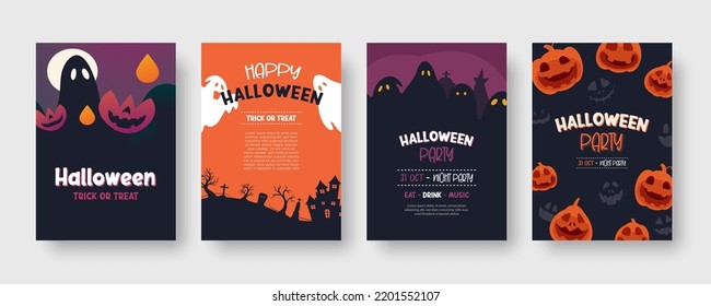 Halloween party invitations or greeting cards background. Halloween illustration template for banner, poster, flyer, sale, and all design.