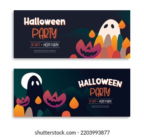 Halloween party invitations or greeting cards background. Halloween illustration template for banner, poster, flyer, sale, and all design.