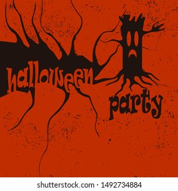 Halloween party invitations or greeting cards.vector illustration.