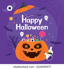 Halloween Party Invited by Cute Pumpkin Lanterns