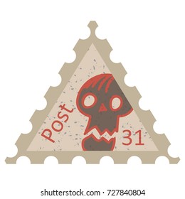 Halloween party label tag, vintage style Vector illustration