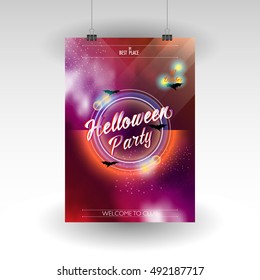 Halloween Party Lettering Design for Posters or Brochure Template