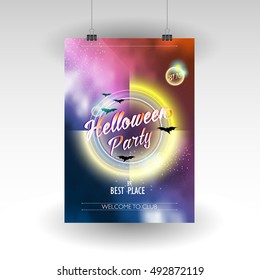 Halloween Party Lettering Design for Posters or Brochure Template
