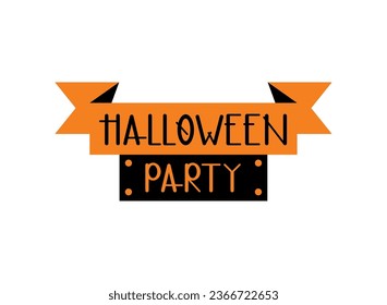 halloween party lettering illustration isolated