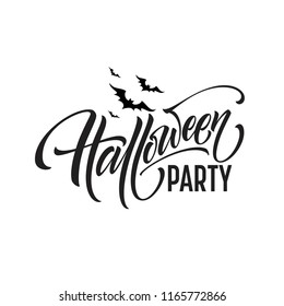 Halloween Party Lettering for invitation, Postcards, poster. Vector illustration EPS10