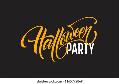 Halloween Party Lettering for invitation, Postcards, poster. Vector illustration EPS10