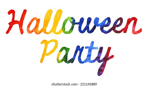 Halloween party lettering, isolated