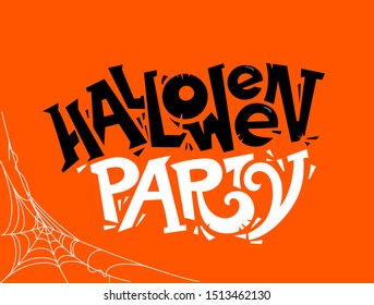 Halloween party lettering vector concept