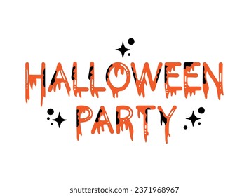 halloween party lettering vector isolated