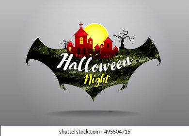 Halloween party logo design. vector illustration