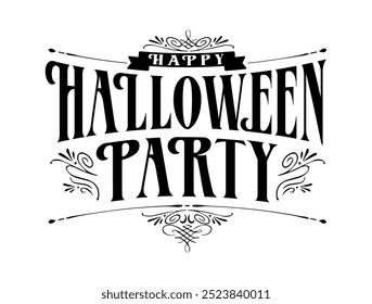 Halloween party logo vector illustration