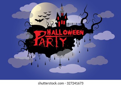 Halloween party. message design, vector illustration