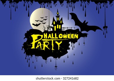Halloween party. message design, vector illustration
