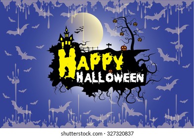 Halloween party. message design, vector illustration