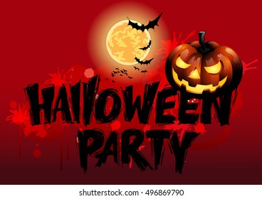 Halloween party message design, vector illustration