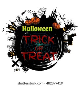 Halloween party. message design.-vector illustration