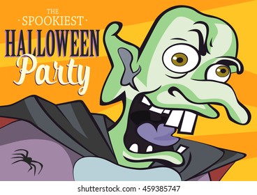 Halloween party monster for poster, banner, brochure, invitation card or packing design. Vector illustration.