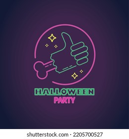 halloween party neon lettering lights