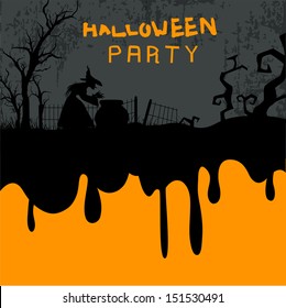 Halloween party night background, can be use as flyer, banner or poster for night parties. 