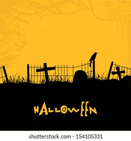 Halloween party night poster, banner or flyer. 