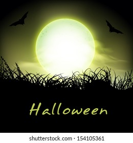 Halloween party night poster, banner or flyer. 