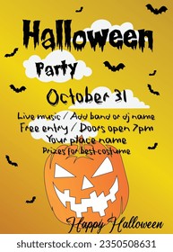 Halloween party night  poster  flyer social media post design