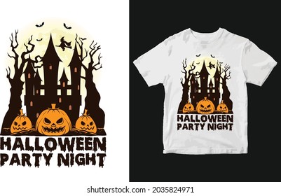 Halloween Party Night T-Shirt Design