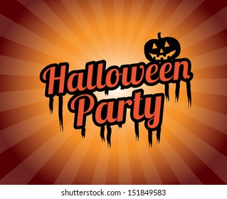 halloween party over grunge background vector illustration