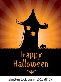 halloween party over grunge background vector illustration