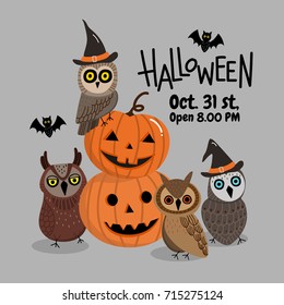Halloween party with owl vector