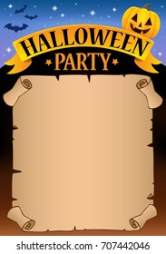 Tema 1 del pergamino de la fiesta de Halloween - ilustración vectorial eps10.