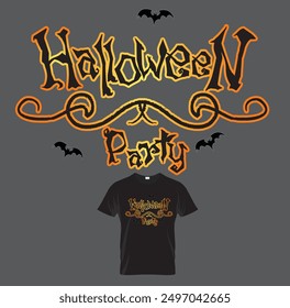 Halloween Party pattern t shirt, Halloween icon,  Happy Halloween vector design