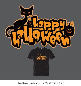 Halloween Party pattern t shirt, Halloween icon,  Happy Halloween vector design