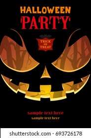 Halloween Party poster A4. Vector illustration