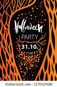 Halloween party poster with abstract elements