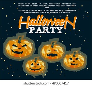 Halloween party poster with angry pumpkins