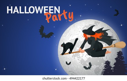 Halloween party. Poster, background. Place for your text. Trick or treat concept. Creative design for invitation and party.