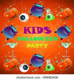 Halloween party poster. banner, flyer,Vector illustration