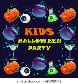 Halloween party poster. banner, flyer,Vector illustration