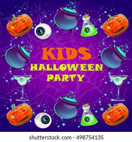 Halloween party poster. banner, flyer,Vector illustration
