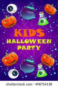 Halloween party poster. banner, flyer,Vector illustration