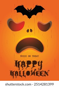 Halloween Party Poster with close up ghost  face, Zombie Party with Halloween.