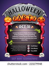 Halloween Party Poster. In the EPS file, each element is grouped separately.