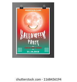 Halloween party poster and flyer design. Vector illustration.