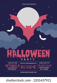 Halloween party poster flyer or social media post template design