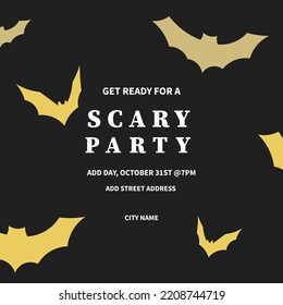 halloween party poster flyer or social media post template design