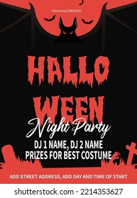 Halloween party poster flyer or social media post template design