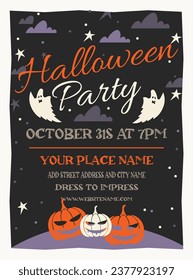 Halloween  party poster flyer or social media post design