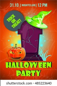 Halloween party poster. flyer,Vector illustration